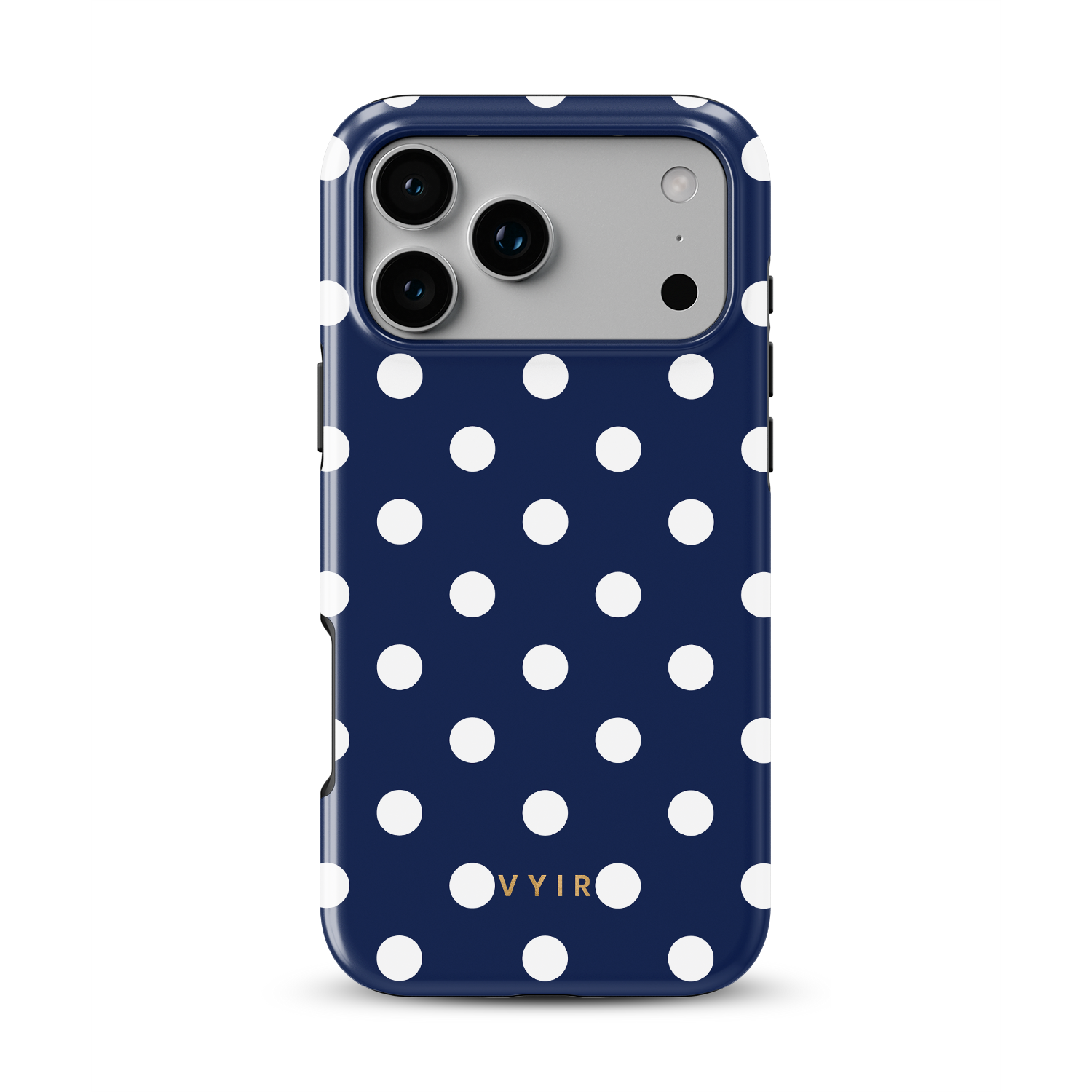 Classic Polka Dots, Old Money Blue - Shockproof Phone Case - VYIR