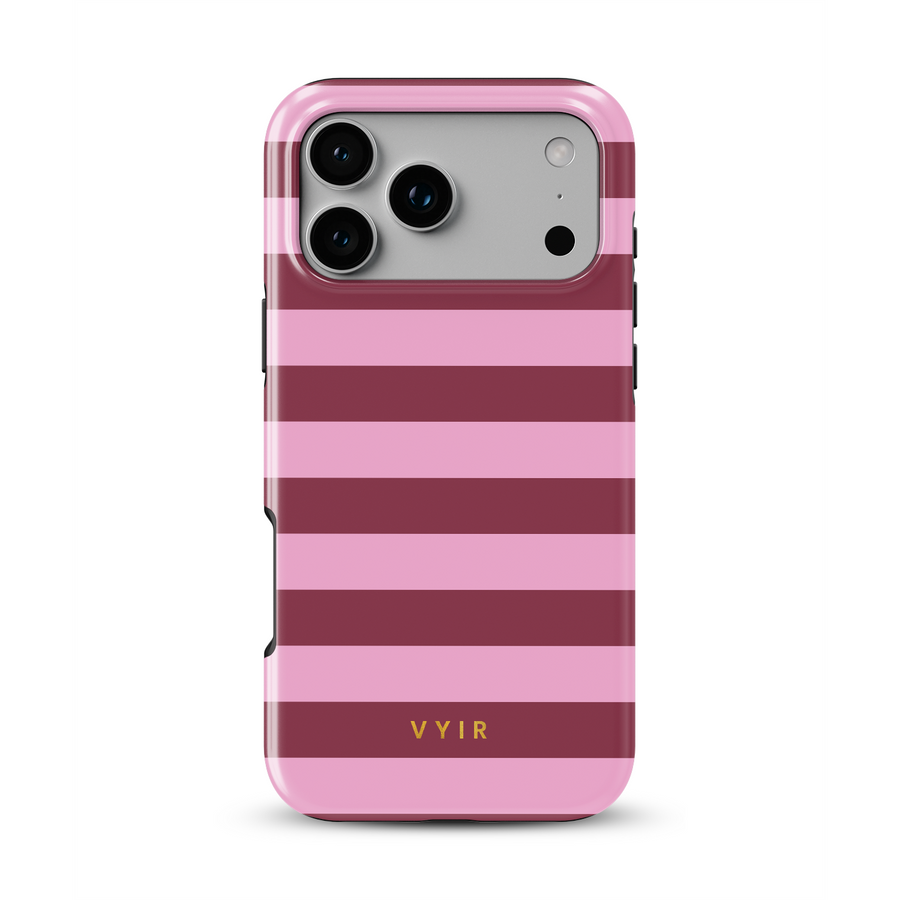 Horizontal Stripes, Candy Pink - Tough MagSafe iPhone Handyhülle
