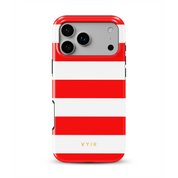 Horizontal Stripes, Red Silk - Shockproof Phone Case - VYIR