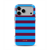 Horizontal Stripes, Track-Blau - Tough MagSafe iPhone-Handyhülle