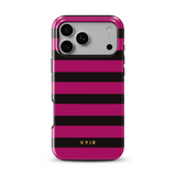 Horizontal Stripes, Weinrot - Tough MagSafe iPhone-Handyhülle