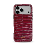 Croc Leather Print Bordeauxrot - Tough Handyhülle