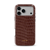 Croc Leather Print Mocha - Shockproof Phone Case - VYIR