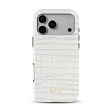 Croc Leather Print White - Tough MagSafe iPhone-Hülle