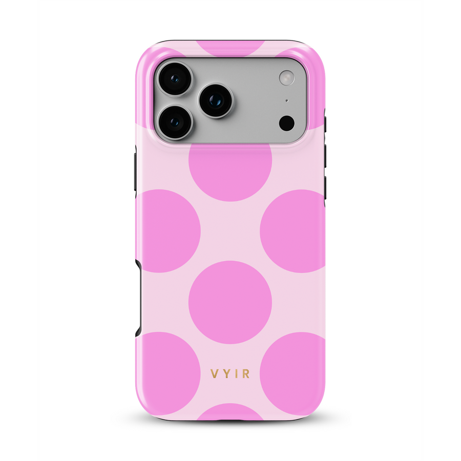 Large Polka Dots, Sprudelrosa - Tough MagSafe iPhone-Hülle