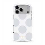 Large Polka Dots, Wolkengrau - Tough MagSafe iPhone-Hülle