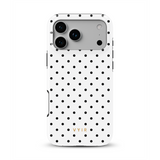 Tiny Polka Dots, Schwarz und Weiß - Tough MagSafe iPhone-Hülle