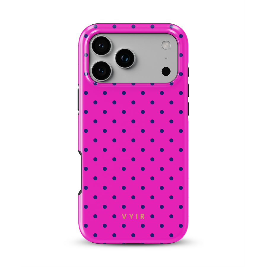 Tiny Polka Dots, Dunkelrosa - Tough MagSafe iPhone-Hülle
