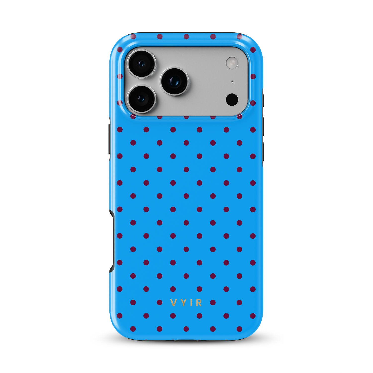 Tiny Polka Dots, Electric Blue - Shockproof Phone Case - VYIR