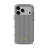 Vertical Stripes, Pinstripe Black and White - Tough MagSafe iPhone-Hülle