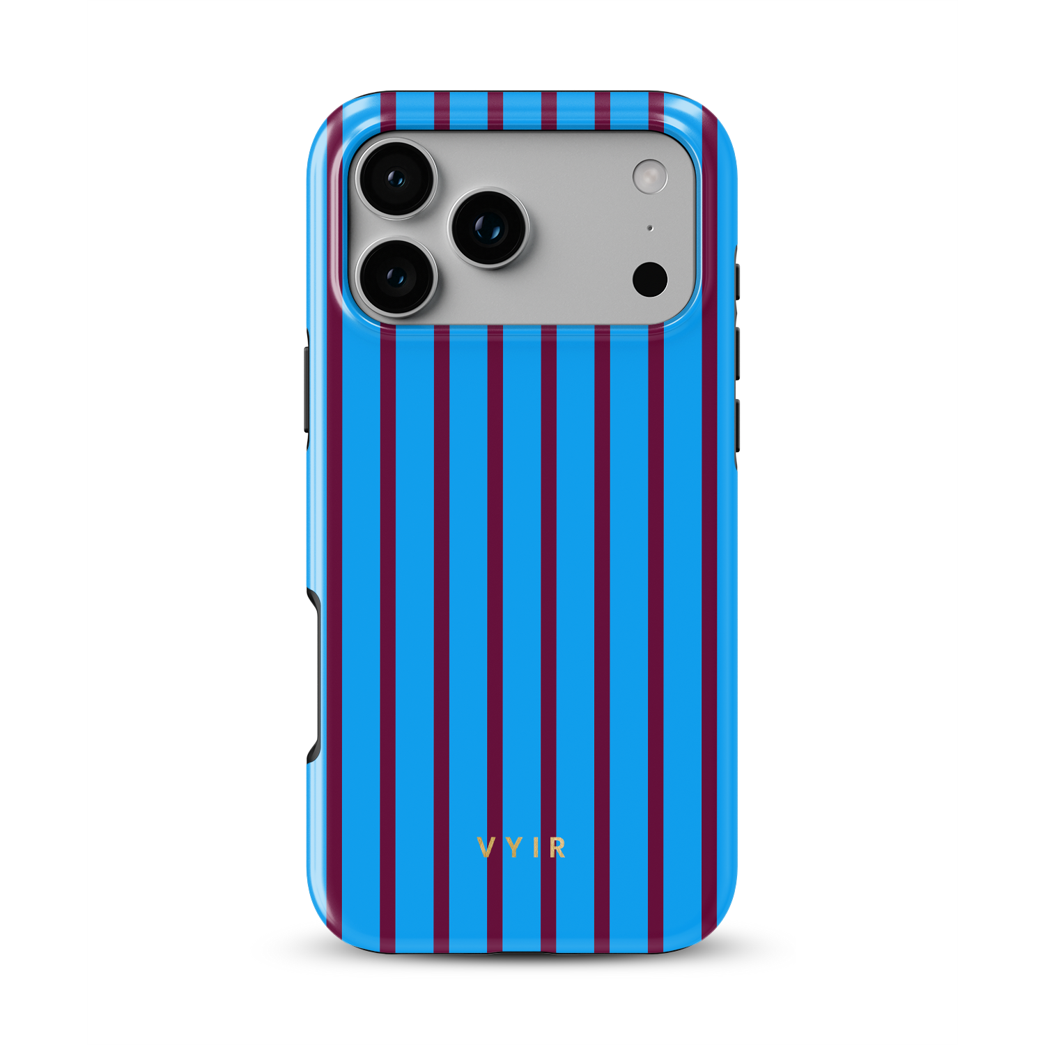 Vertical Stripes, Track Blue - Shockproof Phone Case - VYIR