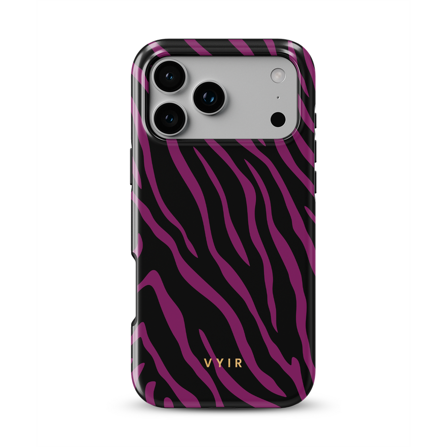 Zebra Luxe, Bordeauxrot - Tough MagSafe-iPhone-Hülle
