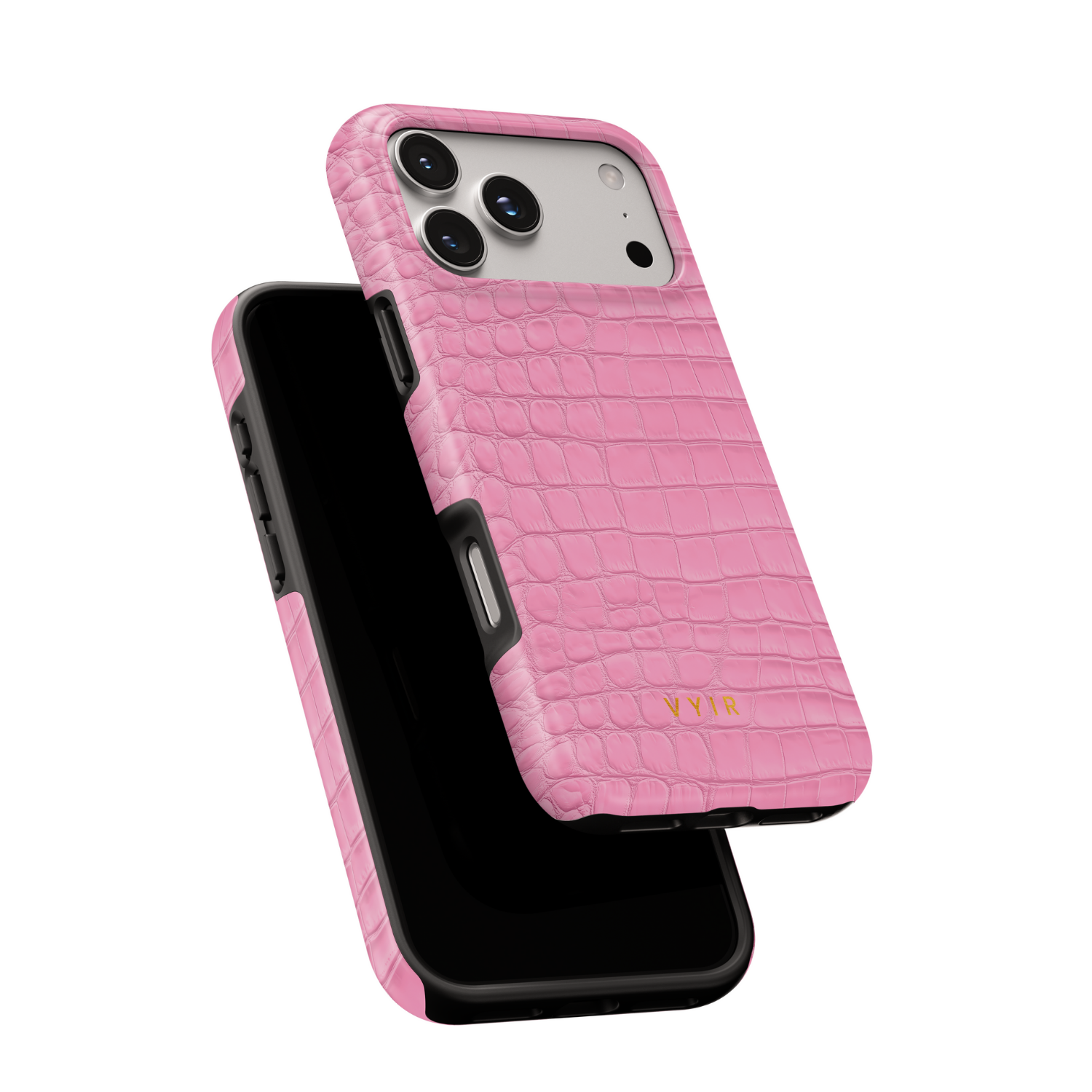 Croc Leather Print Pink - Shockproof Phone Case - VYIR