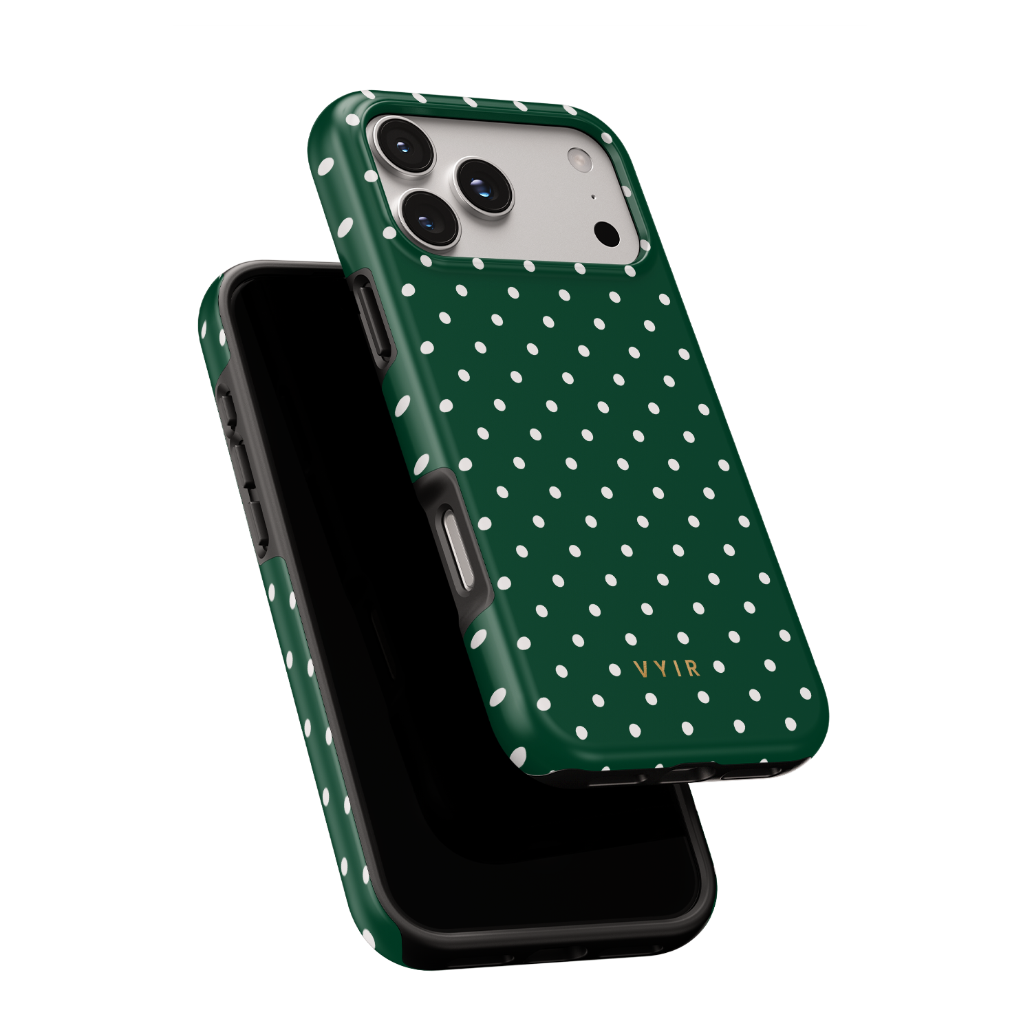 Tiny Polka Dots, Forest Green - Shockproof Phone Case - VYIR