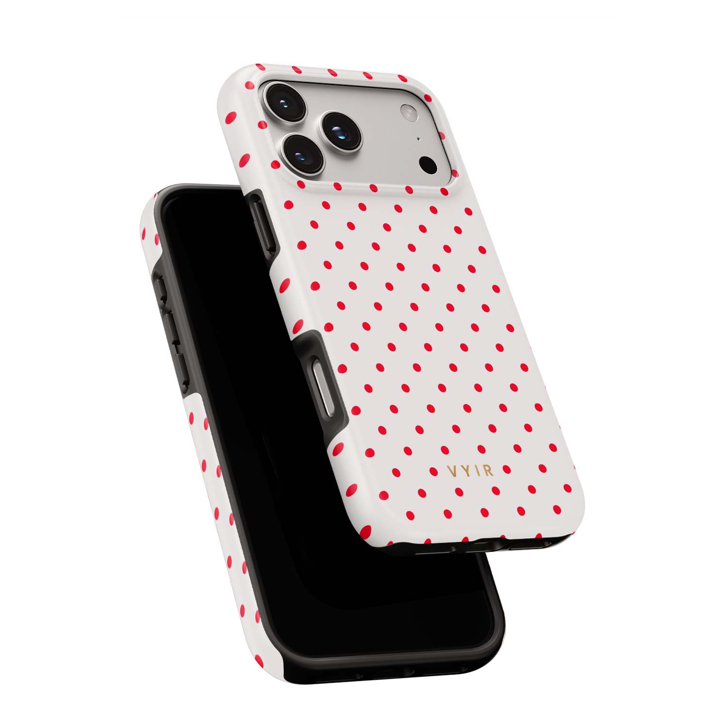 Tiny Polka Dots, Red Spark - Shockproof Phone Case - VYIR