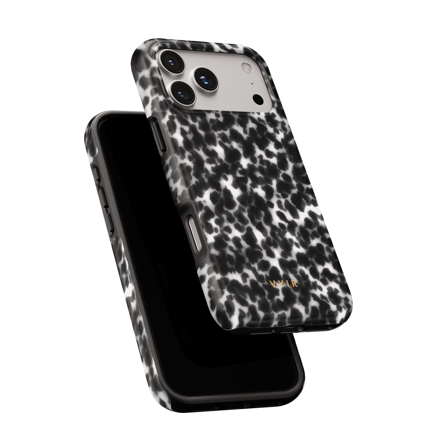 Tortoiseshell, Black and White - Shockproof Phone Case - VYIR