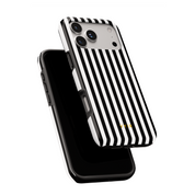 Vertical Stripes, Black and White - Shockproof Phone Case - VYIR