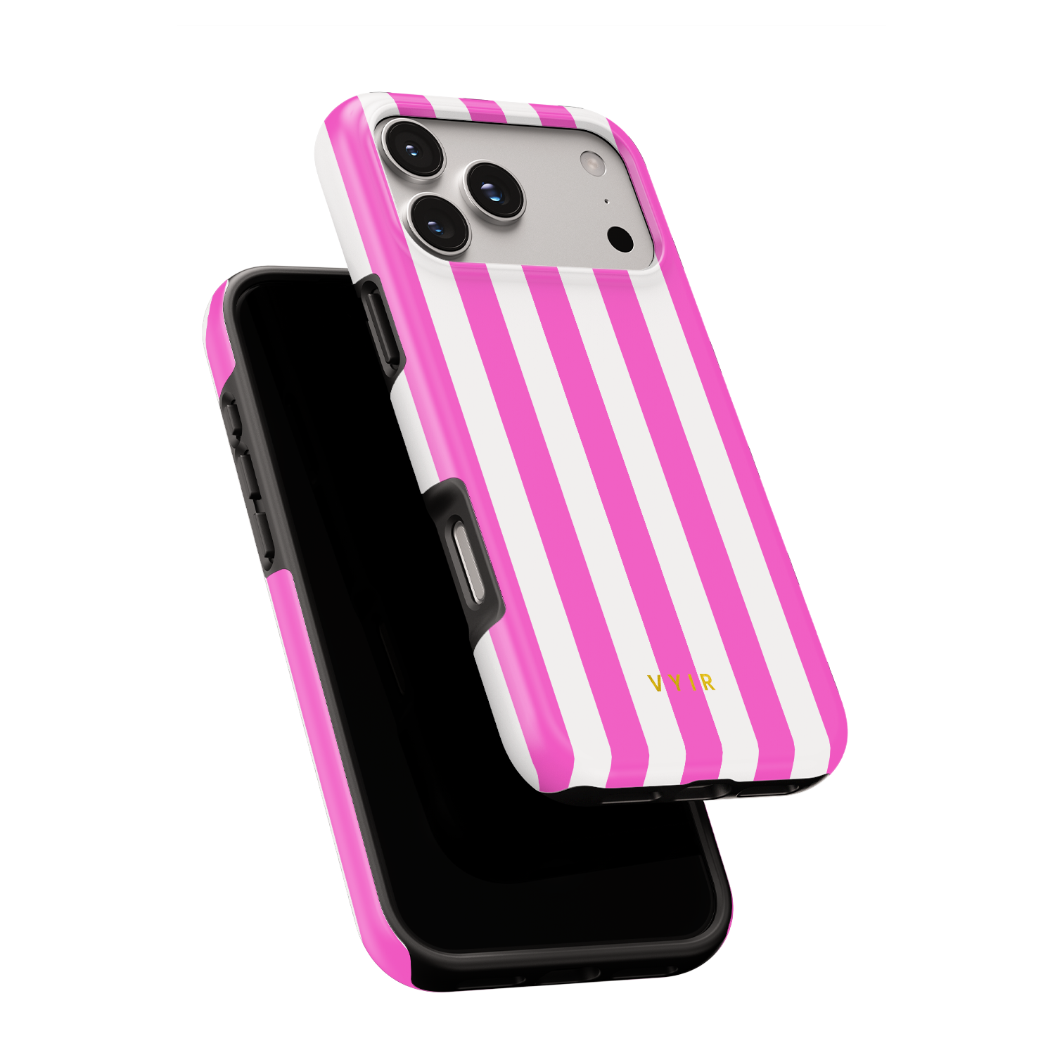 Vertical Stripes, Fashion Pink - Shockproof Phone Case - VYIR