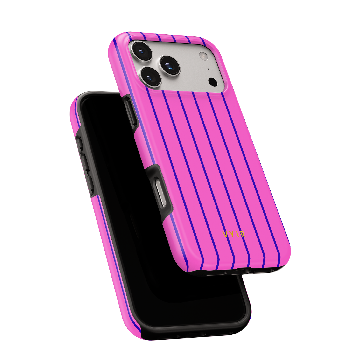Vertical Stripes, Pink Curtains - Shockproof Phone Case - VYIR
