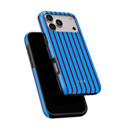 Vertical Stripes, Track Blue - Shockproof Phone Case - VYIR
