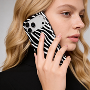 Zebra Luxe, Black and White - Shockproof Phone Case - VYIR