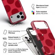 Large Polka Dots, Crimson Red - Shockproof Phone Case - VYIR