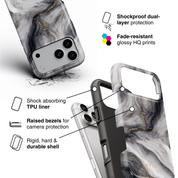 Golden Luxe Marble Black - Shockproof Phone Case - VYIR