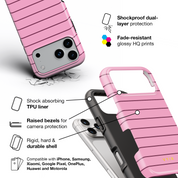 Horizontal Stripes, Blush Pink - Shockproof Phone Case - VYIR