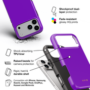VYIR Signature Solid Colors, Purple - Shockproof Phone Case - VYIR