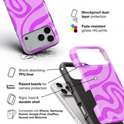 Swirl Lines, Light Pink - Shockproof Phone Case - VYIR