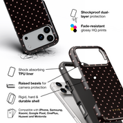 Tiny Polka Dots, Chocolate - Shockproof Phone Case - VYIR