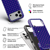 Tiny Polka Dots, Midnight Pink - Shockproof Phone Case - VYIR