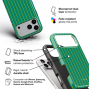 Vertical Stripes, Goldline Green - Shockproof Phone Case - VYIR