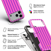 Vertical Stripes, Pink Curtains - Shockproof Phone Case - VYIR