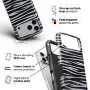 Zebra Gleam Silver - Shockproof Phone Case - VYIR
