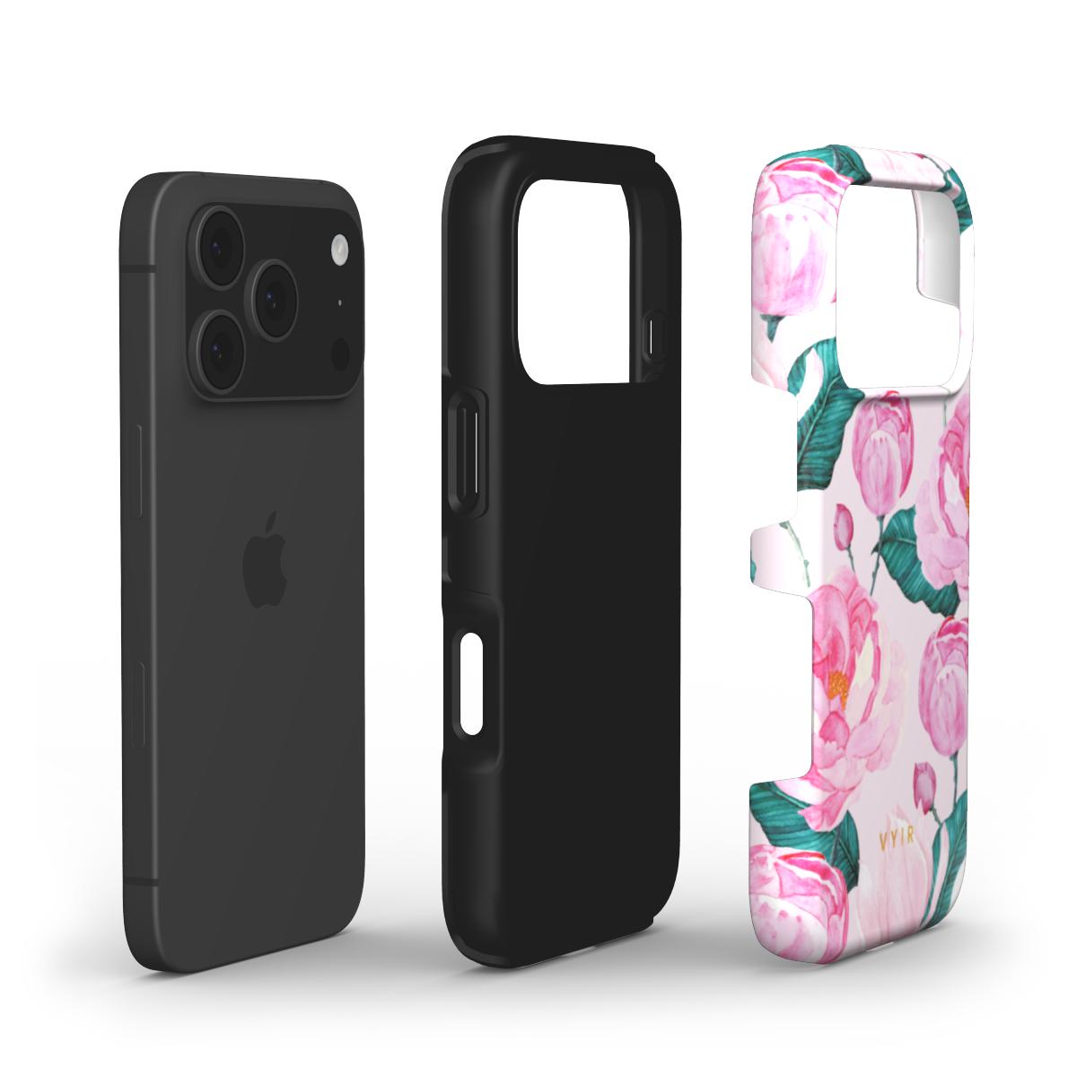Rosy Peony Flourish - Shockproof Phone Case - VYIR