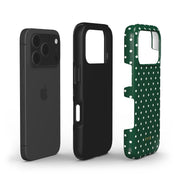Tiny Polka Dots, Forest Green - Shockproof Phone Case - VYIR