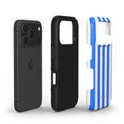 Vertical Stripes, Riviera Blue - Shockproof Phone Case - VYIR