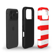 Horizontal Stripes, Red Silk - Shockproof Phone Case - VYIR