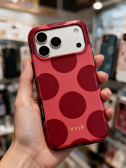 Large Polka Dots, Karmesinrot - Tough Handyhülle